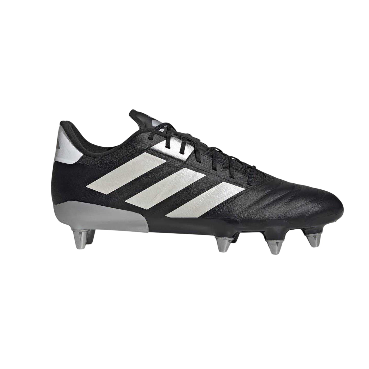 Black-Silver - Front - Adidas Mens Kakari Elite Reinforced Toe Soft Ground Rugby Boots