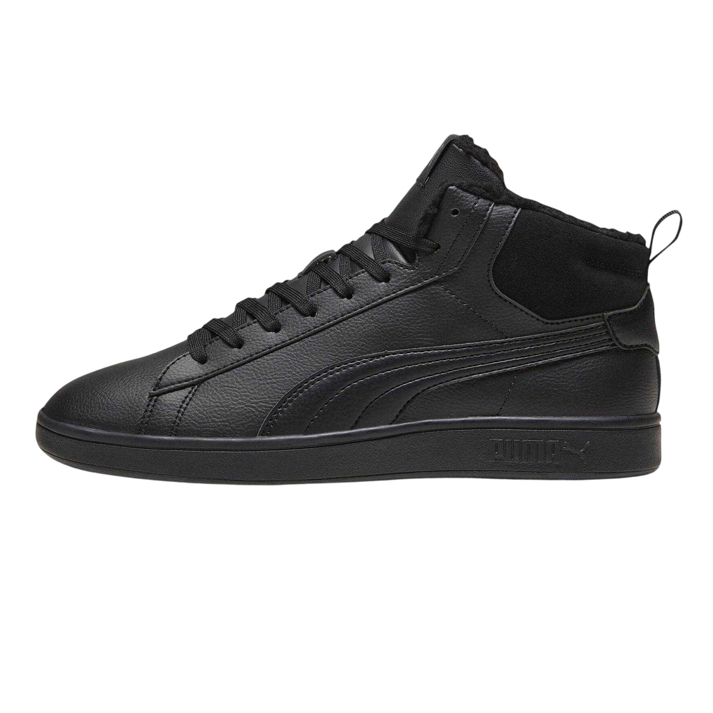 Black-Grey - Side - Puma Mens Smash 3.0 Suede Water Resistant Trainers
