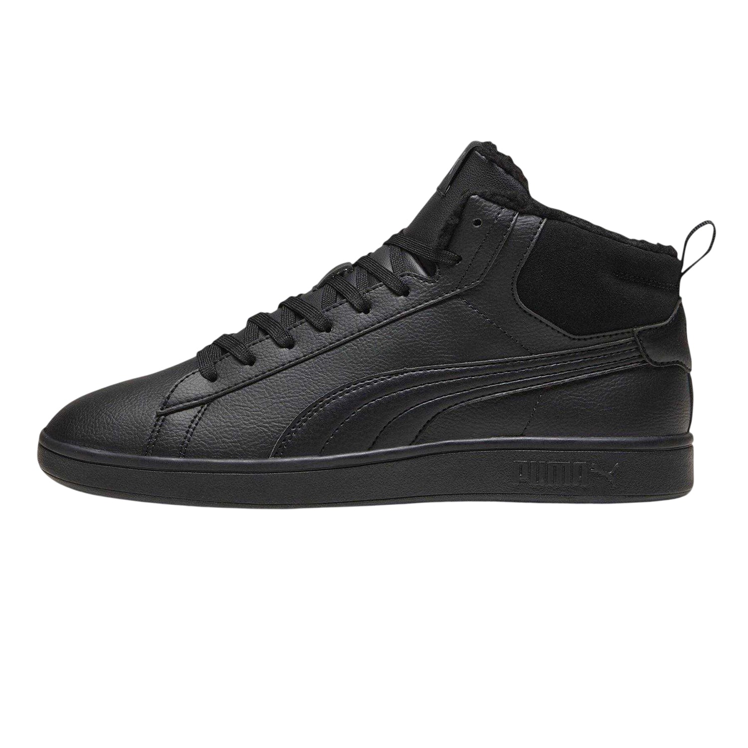 Black-Grey - Side - Puma Mens Smash 3.0 Suede Water Resistant Trainers