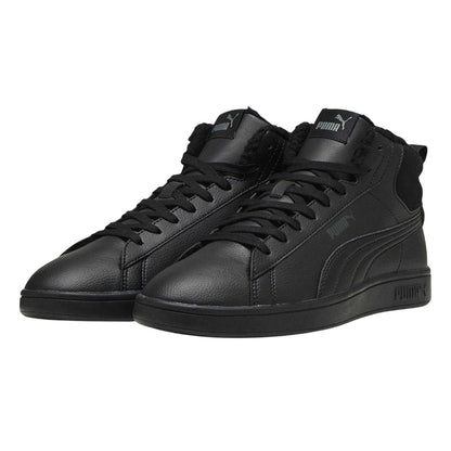 Black-Grey - Pack Shot - Puma Mens Smash 3.0 Suede Water Resistant Trainers
