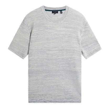 White-Blue - Front - Ted Baker Mens Textured Regular T-Shirt