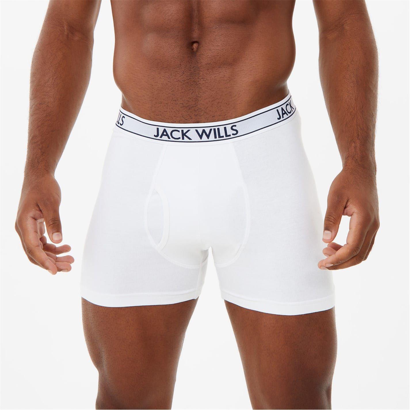 Grey-White-Navy - Side - Jack Wills Mens Boxer Shorts (Pack of 3)