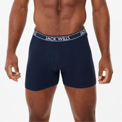 Grey-White-Navy - Lifestyle - Jack Wills Mens Boxer Shorts (Pack of 3)