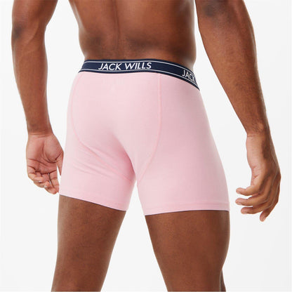 Pink-Navy-White - Back - Jack Wills Mens Boxer Shorts (Pack of 3)
