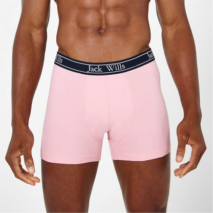 Pink-Navy-White - Pack Shot - Jack Wills Mens Boxer Shorts (Pack of 3)