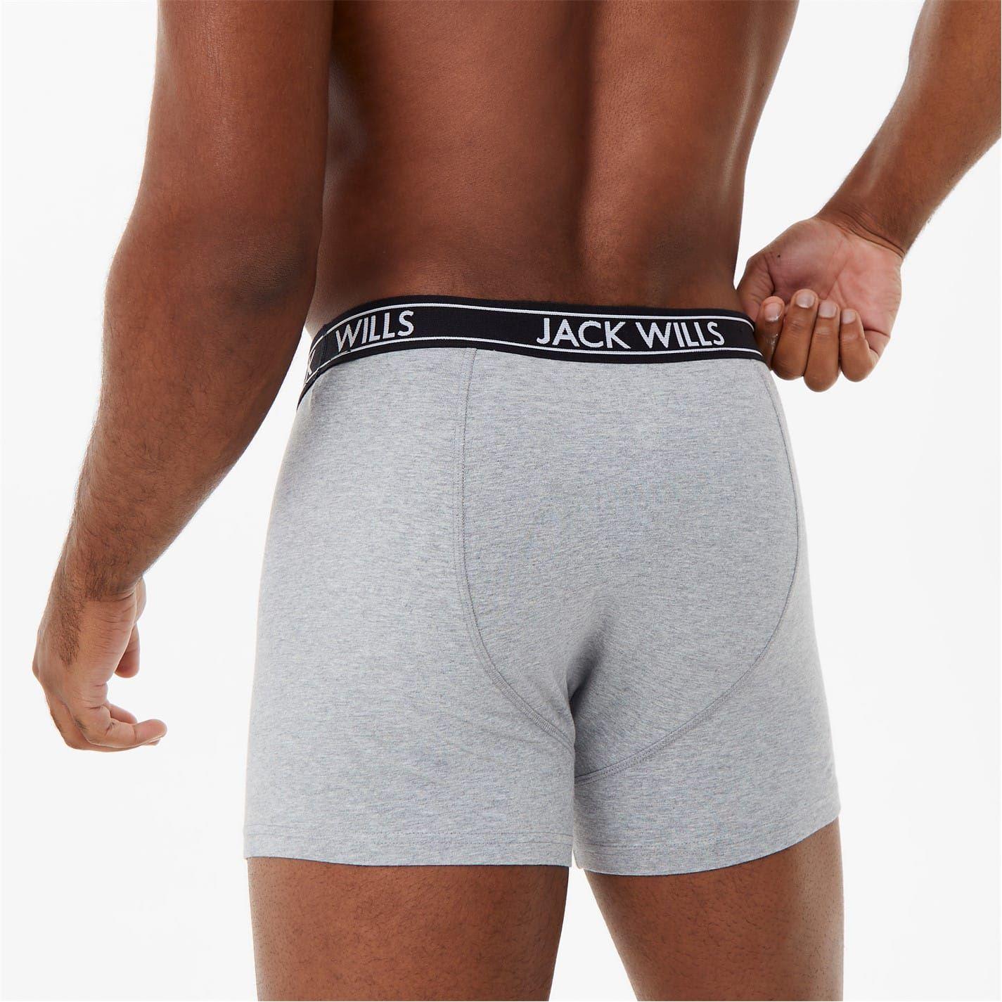 Grey-Black-Charcoal - Back - Jack Wills Mens Boxer Shorts (Pack of 3)