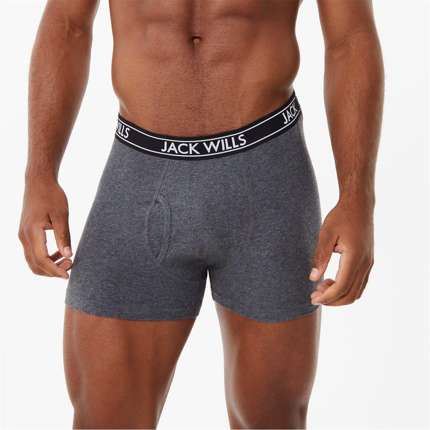 Grey-Black-Charcoal - Lifestyle - Jack Wills Mens Boxer Shorts (Pack of 3)