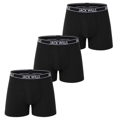 Black - Front - Jack Wills Mens Boxer Shorts (Pack of 3)