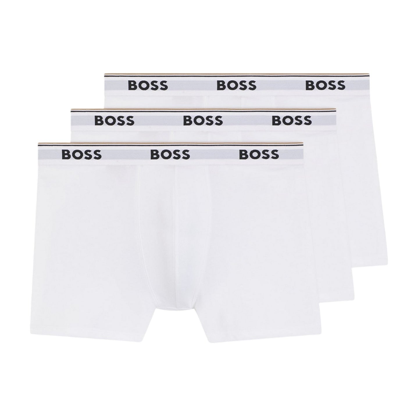 White - Front - Boss Mens Logo Boxer Briefs (Pack of 3)
