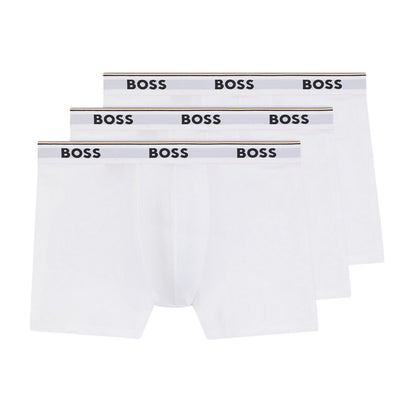 White - Front - Boss Mens Logo Boxer Briefs (Pack of 3)