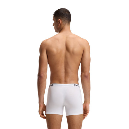 White - Back - Boss Mens Logo Boxer Briefs (Pack of 3)