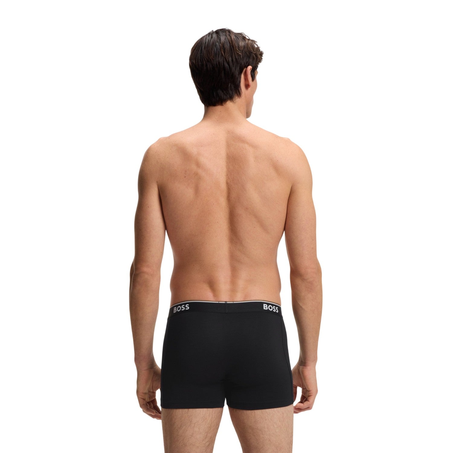 Black-White - Back - Boss Mens Logo Boxer Briefs (Pack of 3)