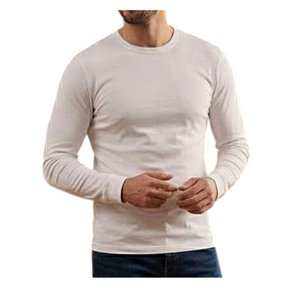 White - Side - Campri Mens Thermal Long-Sleeved Base Layer Top