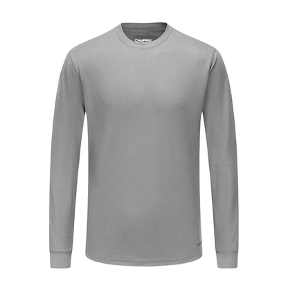 Grey - Front - Campri Mens Thermal Long-Sleeved Base Layer Top