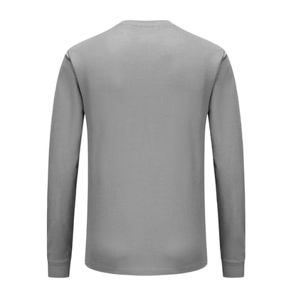 Grey - Back - Campri Mens Thermal Long-Sleeved Base Layer Top