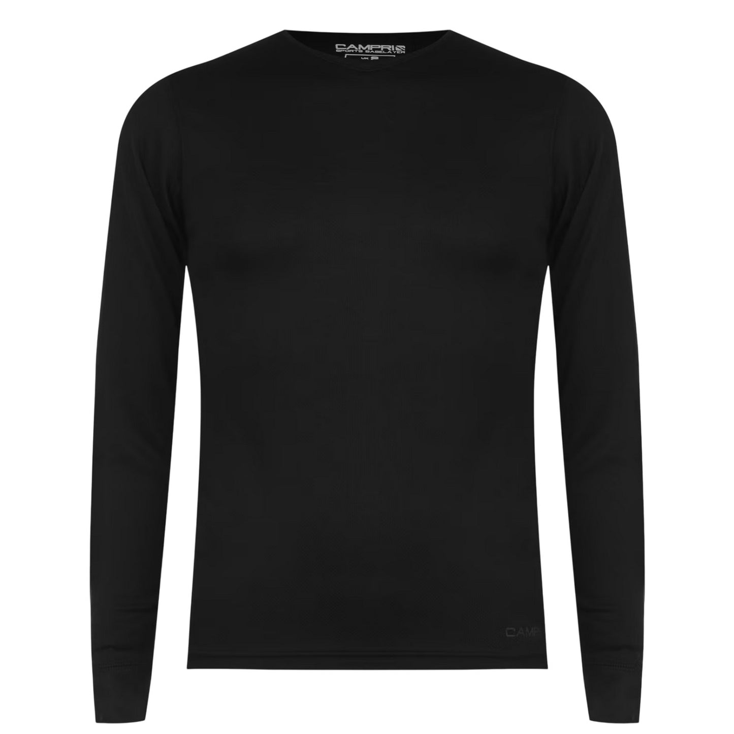 Black - Front - Campri Mens Thermal Long-Sleeved Base Layer Top