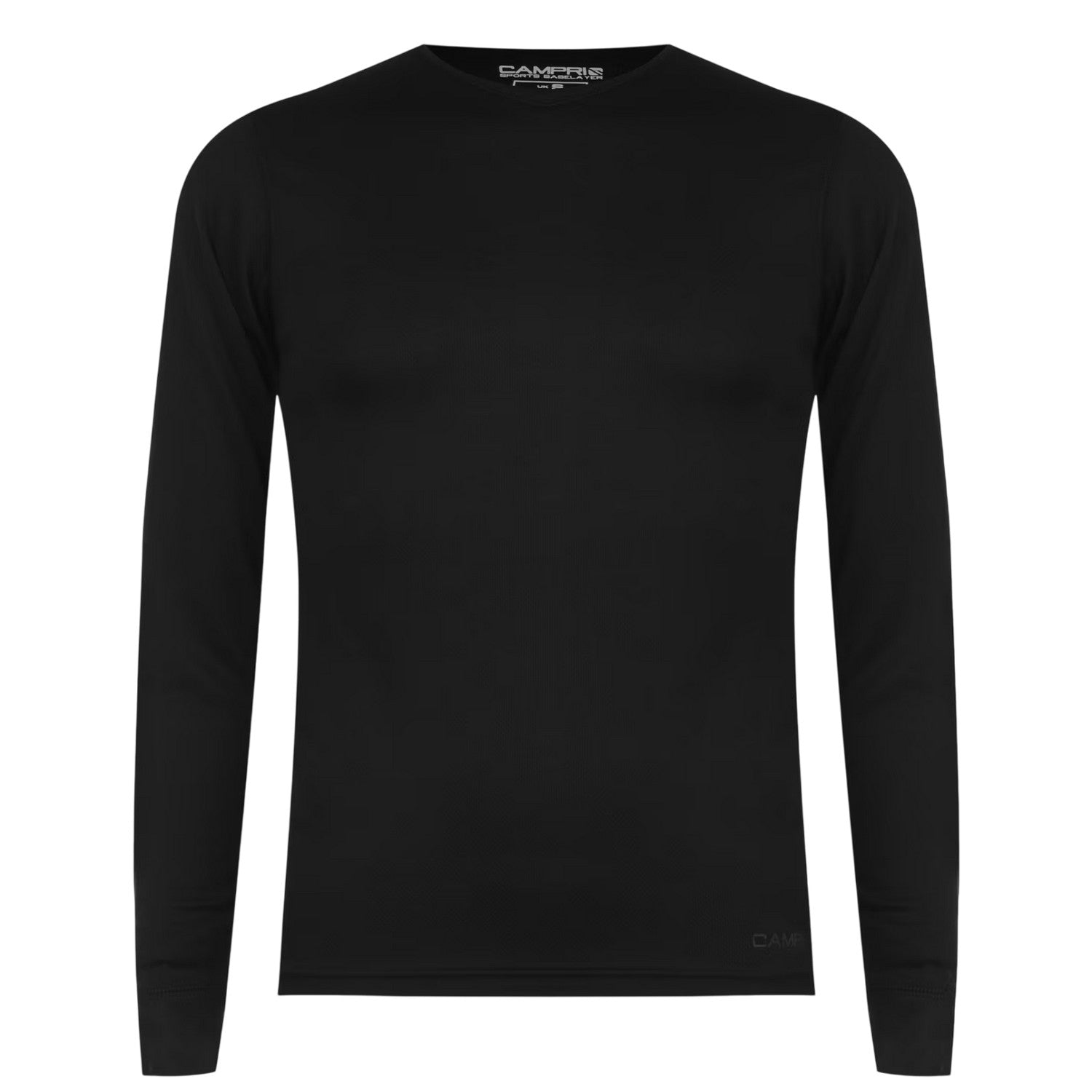 Black - Front - Campri Mens Thermal Long-Sleeved Base Layer Top
