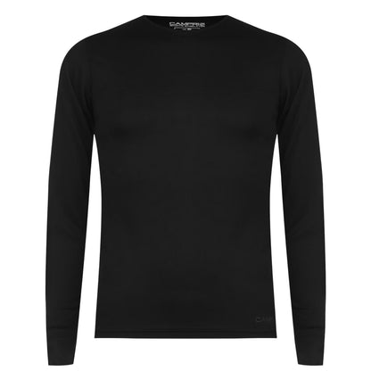 Black - Front - Campri Mens Thermal Long-Sleeved Base Layer Top