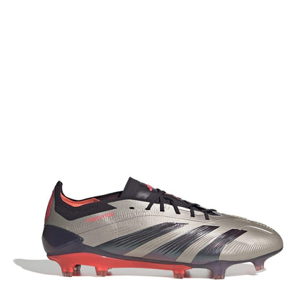 Silver-Black - Front - Adidas Mens Predator Elite Firm Ground Football Boots