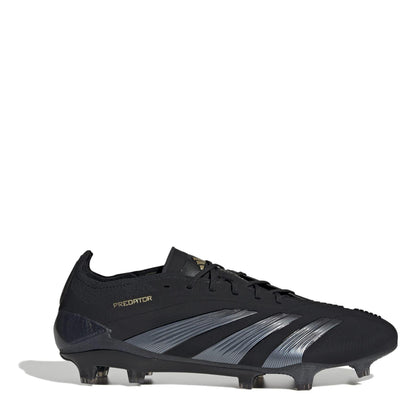 Core Black-Carbon Grey - Front - Adidas Mens Predator Elite Firm Ground Football Boots