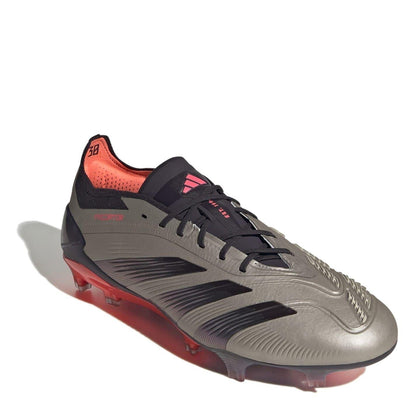 Silver-Black - Side - Adidas Mens Predator Elite Firm Ground Football Boots