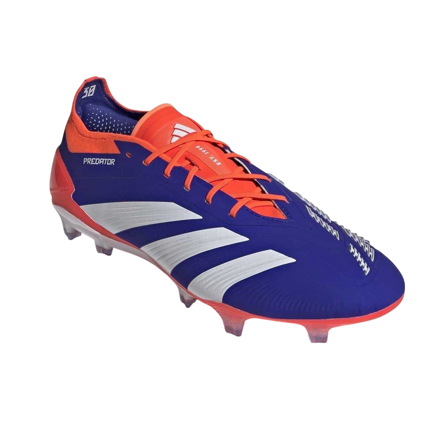 Blue-White-Red - Close up - Adidas Mens Predator Elite Firm Ground Football Boots