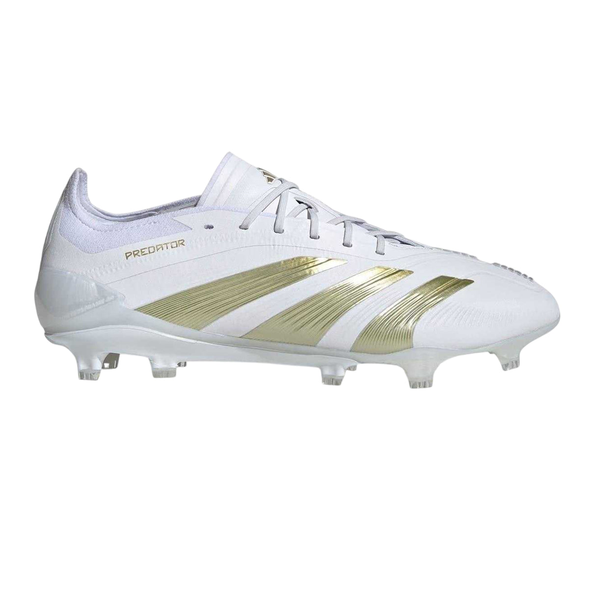 White-Gold - Front - Adidas Mens Predator Elite Firm Ground Football Boots