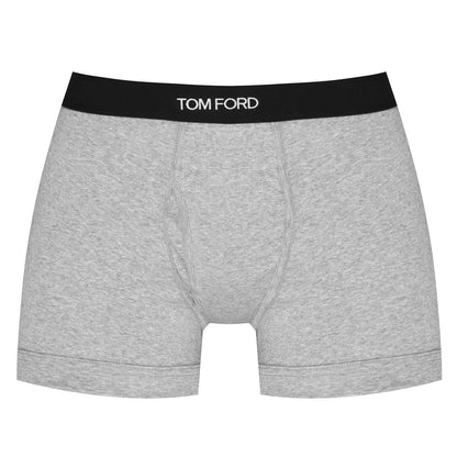 Grey - Back - Tom Ford Mens Logo Boxer Shorts (Pack of 2)