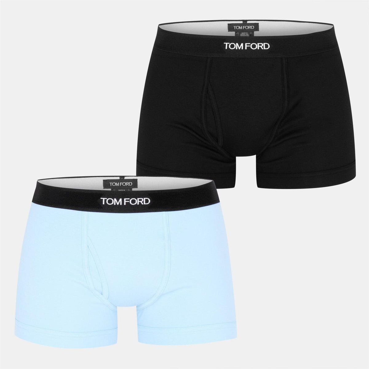 Black-Aqua - Front - Tom Ford Mens Logo Boxer Shorts (Pack of 2)