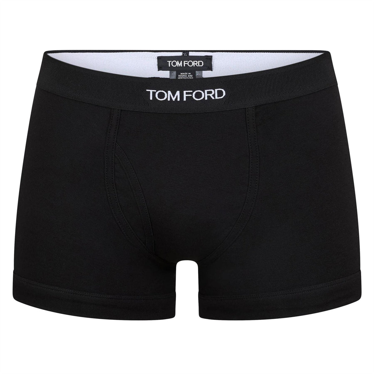 Black-Military Green - Front - Tom Ford Mens Logo Boxer Shorts (Pack of 2)
