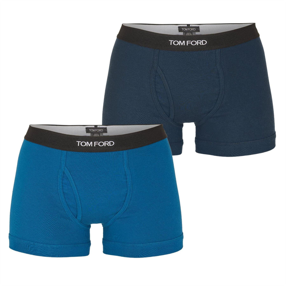 Navy-Ocean - Front - Tom Ford Mens Logo Boxer Shorts (Pack of 2)