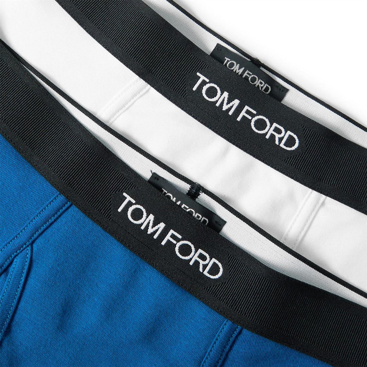 White-Ocean - Side - Tom Ford Mens Logo Boxer Shorts (Pack of 2)