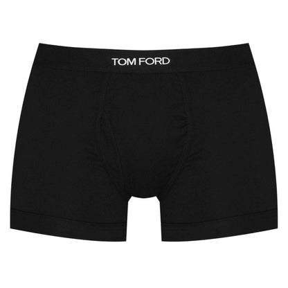 Black - Side - Tom Ford Mens Logo Boxer Shorts (Pack of 2)