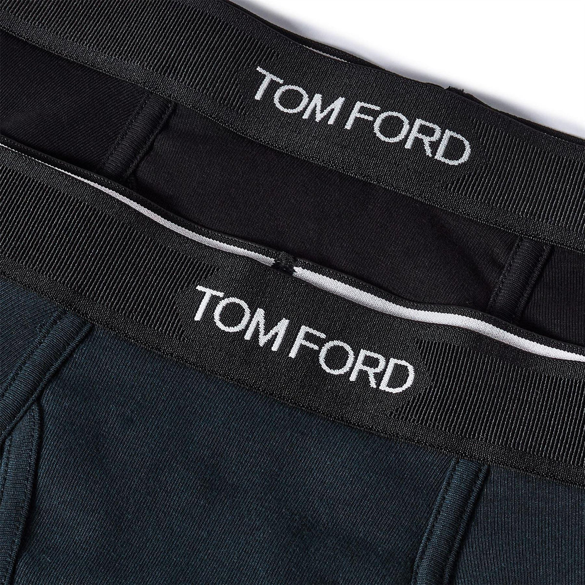 Black-Navy - Side - Tom Ford Mens Logo Boxer Shorts (Pack of 2)