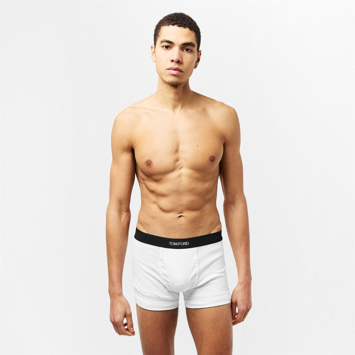 White-Sky Blue - Back - Tom Ford Mens Logo Boxer Shorts (Pack of 2)