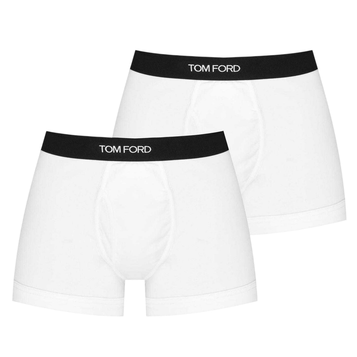 White - Front - Tom Ford Mens Logo Boxer Shorts (Pack of 2)