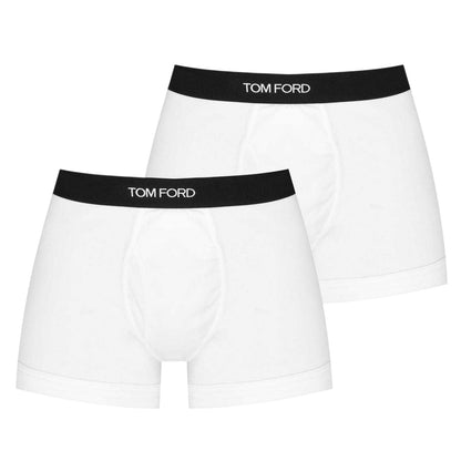 White - Front - Tom Ford Mens Logo Boxer Shorts (Pack of 2)