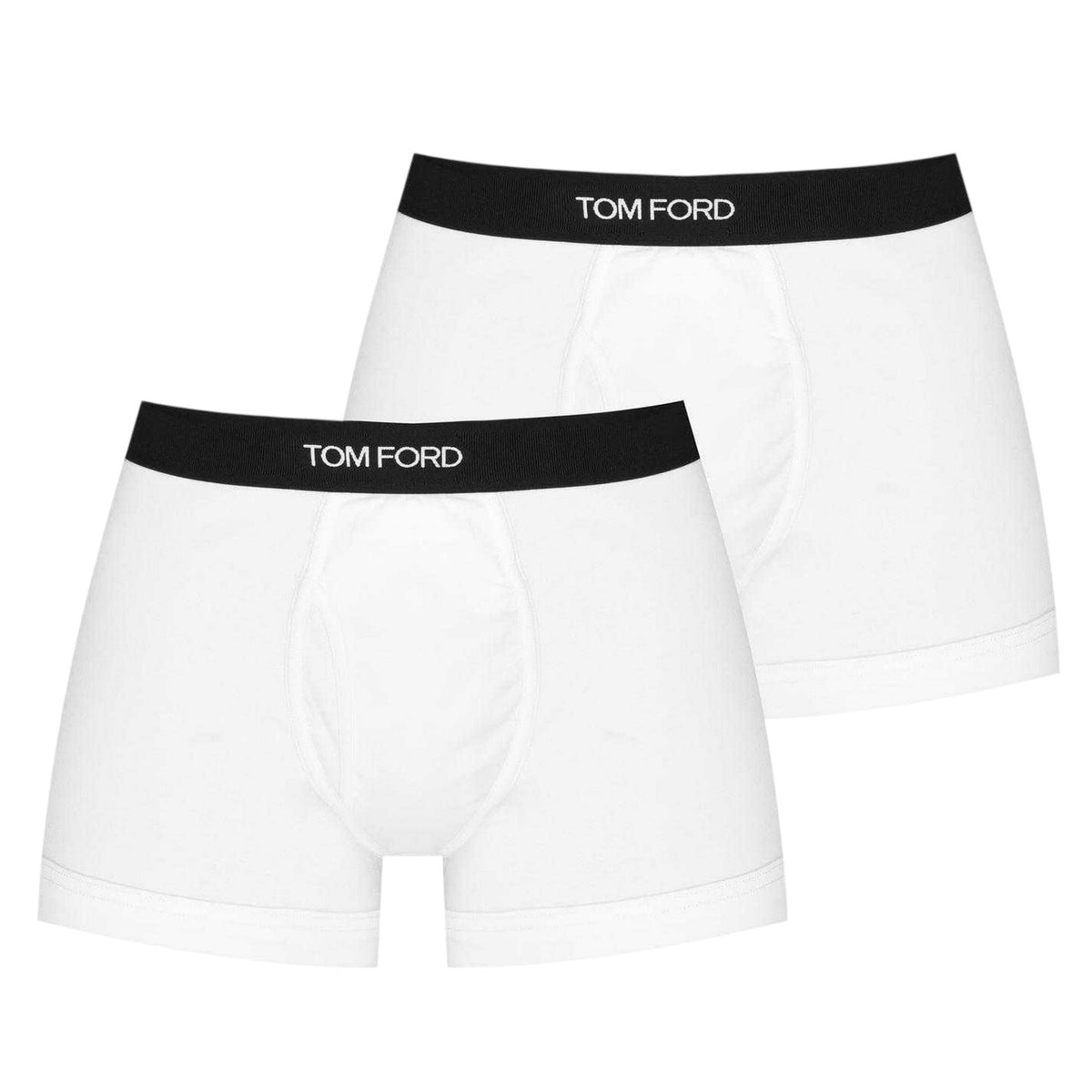 White - Front - Tom Ford Mens Logo Boxer Shorts (Pack of 2)