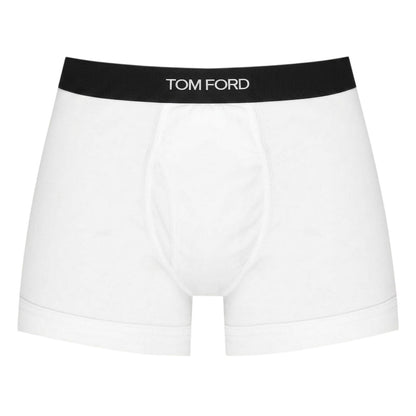 White - Side - Tom Ford Mens Logo Boxer Shorts (Pack of 2)