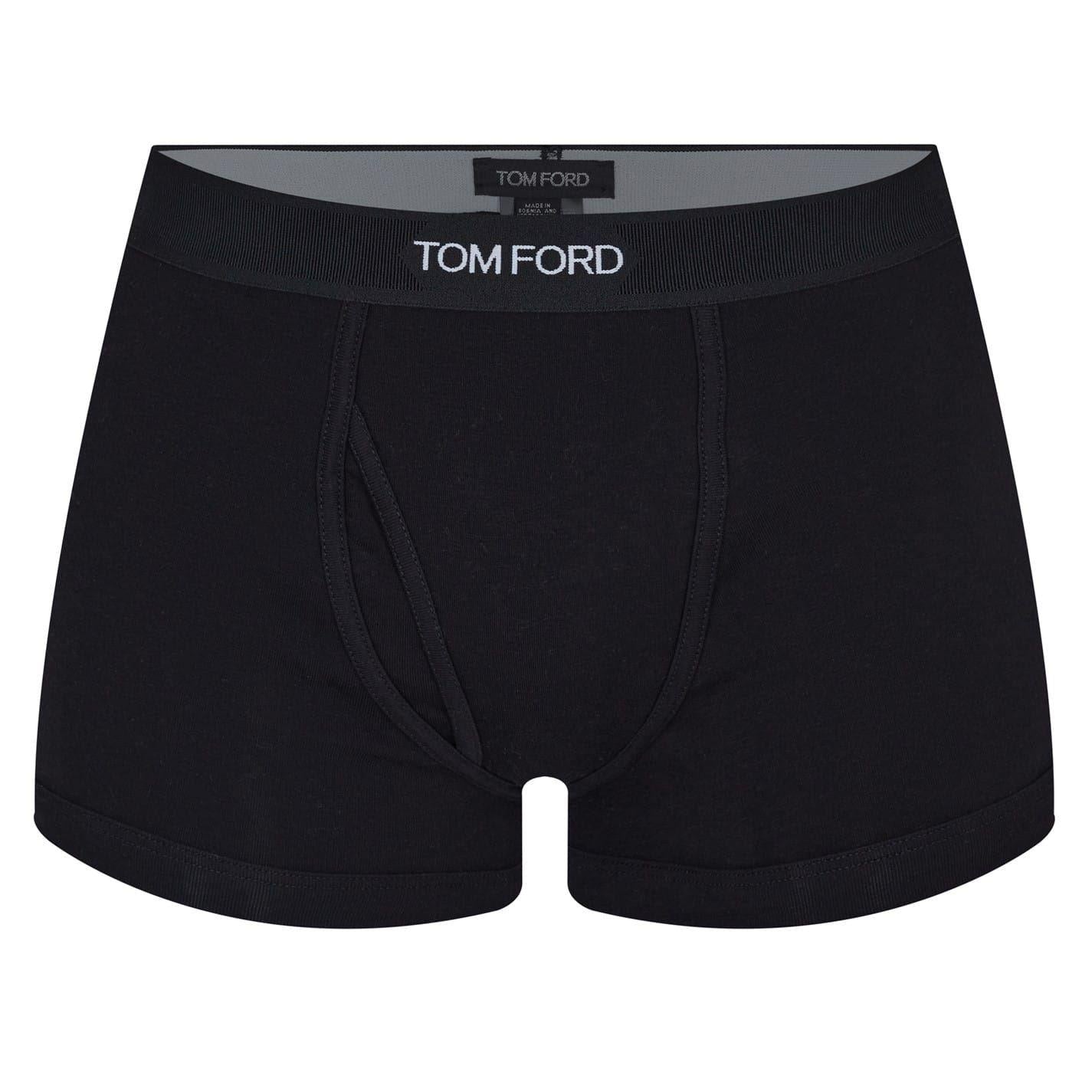 Black-White - Side - Tom Ford Mens Logo Boxer Shorts (Pack of 2)