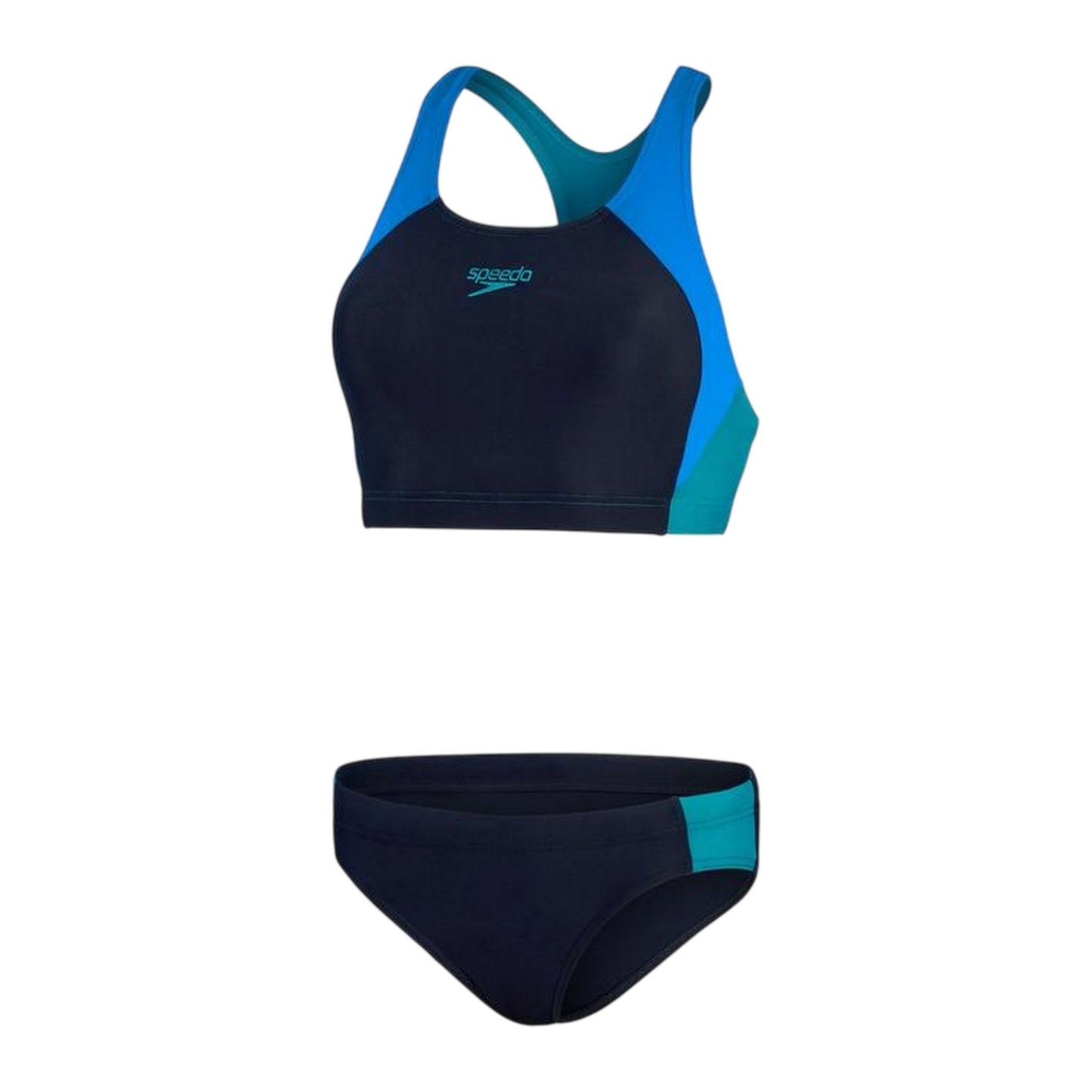 Blue - Front - Speedo Womens-Ladies Colour Block Bikini Set