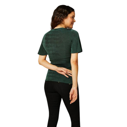 Dark Green - Back - Biba Womens-Ladies Jersey Keyhole Top