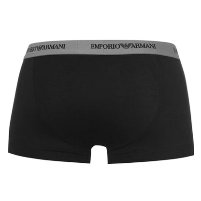 Black - Back - Emporio Armani Mens Core Branded Boxer Shorts (Pack of 3)