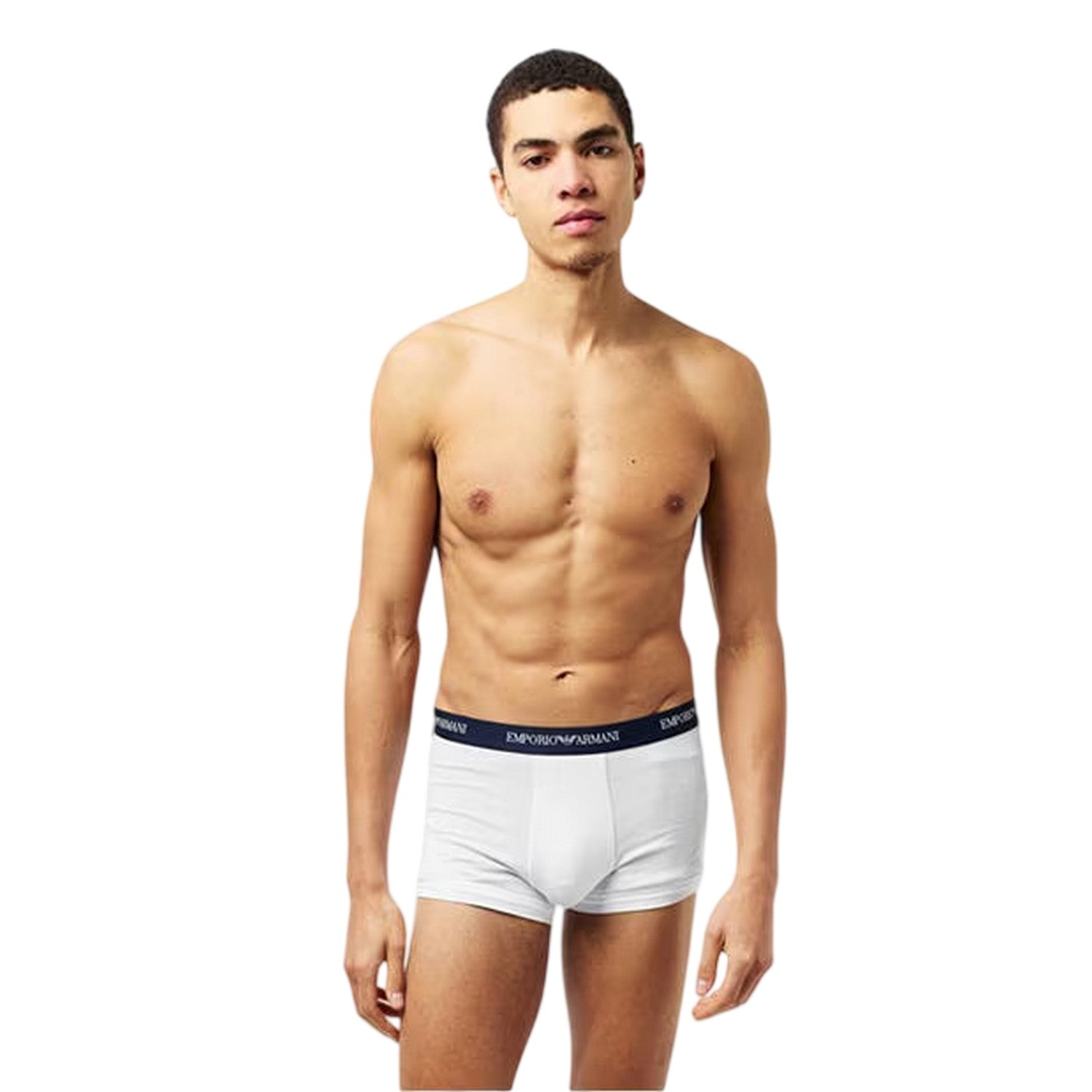 Black-Grey-White - Side - Emporio Armani Mens Core Branded Boxer Shorts (Pack of 3)