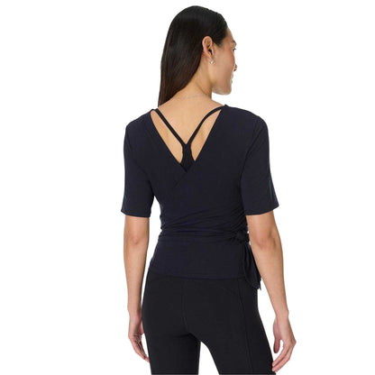 Black - Back - Sweaty Betty Womens-Ladies Soft Wrap Top