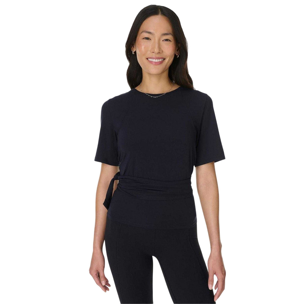 Black - Lifestyle - Sweaty Betty Womens-Ladies Soft Wrap Top