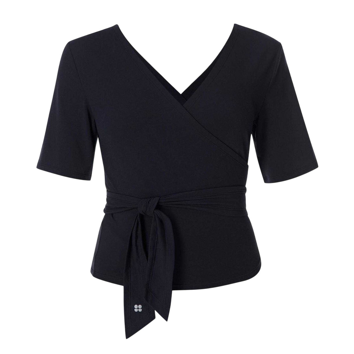 Black - Front - Sweaty Betty Womens-Ladies Soft Wrap Top