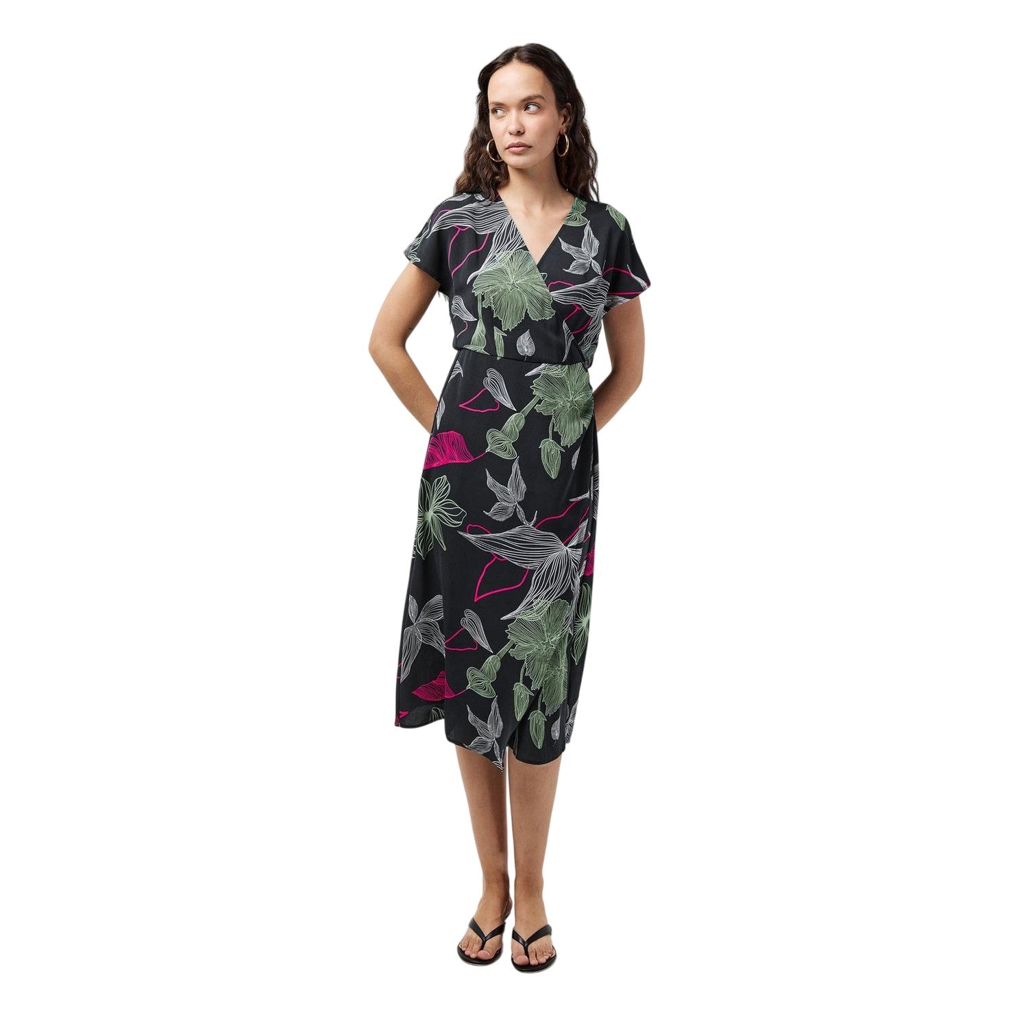 Black - Pack Shot - Vero Moda Womens-Ladies Jane Wrap Dress
