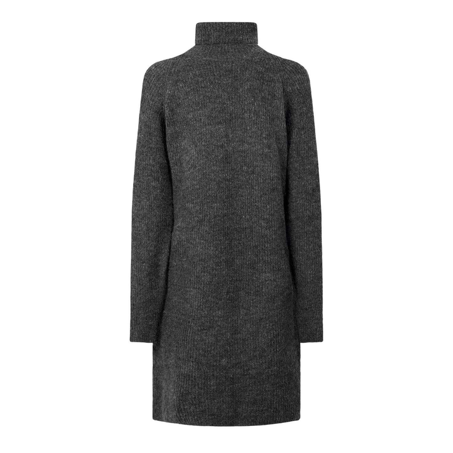 Dark Grey Melange Melange - Back - Pieces Womens-Ladies Turtle Neck Sweater Dress