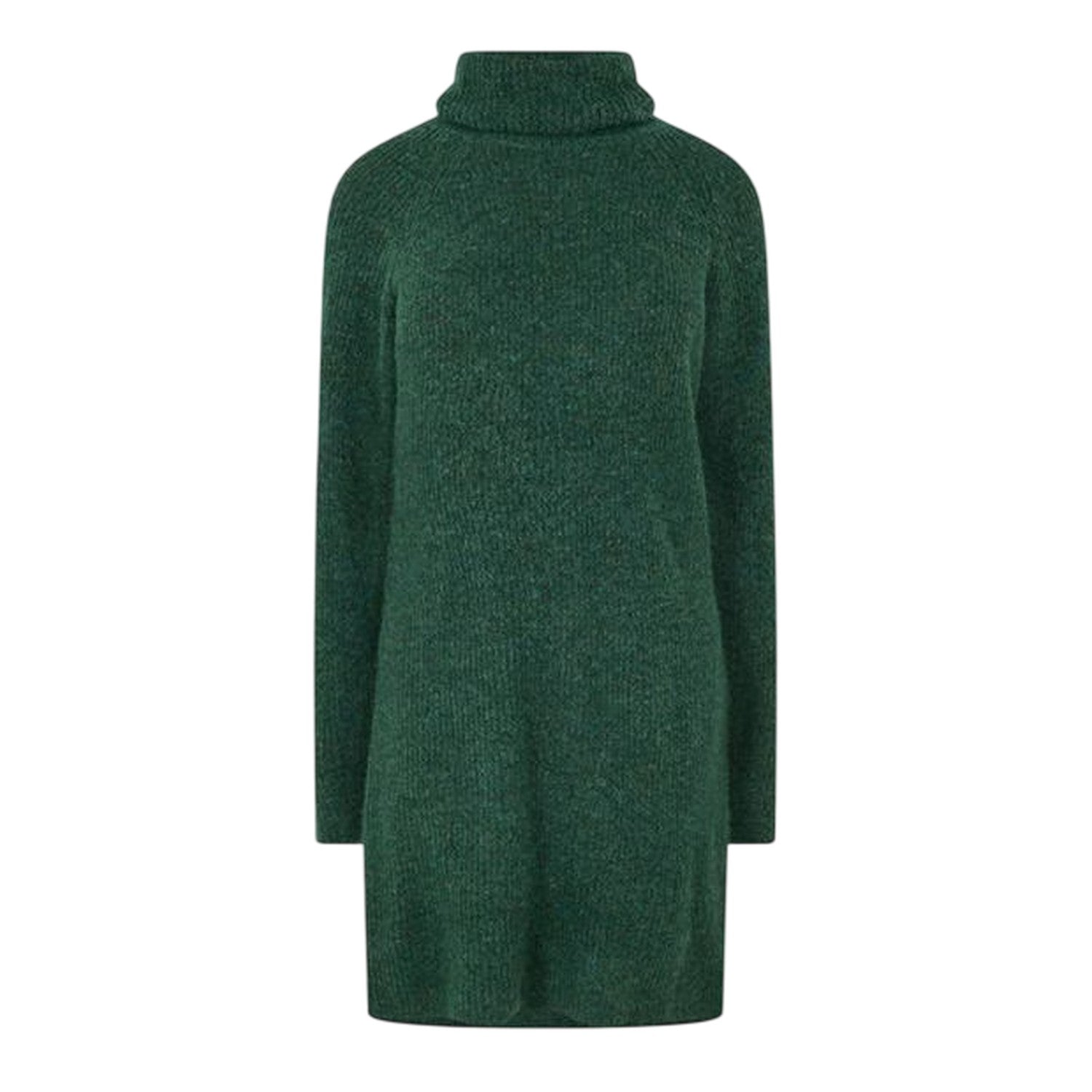 Trek Green - Front - Pieces Womens-Ladies Turtle Neck Sweater Dress
